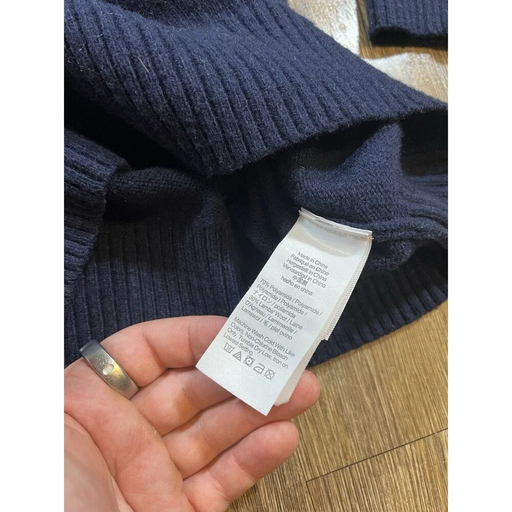 J. Crew Crewneck Super Soft Lambs Wool Blend Blue Sweater Men's Size Medium